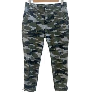 Kut From The Kloth Pants Women's Sz 8 Camo Reese Ankle Straight Leg Distressed
